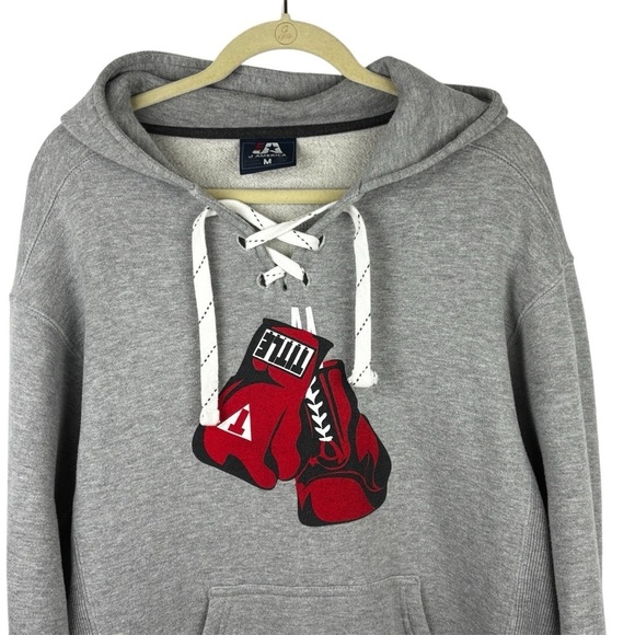 J America Men’s Hoodie Sweatshirt Tie Neck Front pocket Casual Size M - Picture 2 of 13